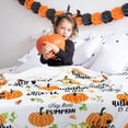 thumbnail image 4 of Fall Throw Blanket Autumn Harvest Pumpkin Blanket Fall Maple Leaf Blanket Super Soft Flannel Throw Blanket Lightweight Fluffy Plush Bed Blanket for Autumn Thanksgiving Decorations 50"X60", 4 of 6