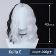 thumbnail image 2 of Peluca Blanca Y Negra, Disfraz De Cosplay, Pelo Sintético Para Mujer, Pelo Corto Para Juego De Rol Para Cosplay, Fiesta De Navidad Y Halloween Yuarrent CE007669-05, 2 of 6