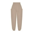 thumbnail image 4 of LEBONYARD Wide Leg Pants Clearance,Women's Casual Long Pants Comfortable Home Pants Solid Color Casual Wide Leg Sports Pants Long Pants Khaki M, 4 of 7