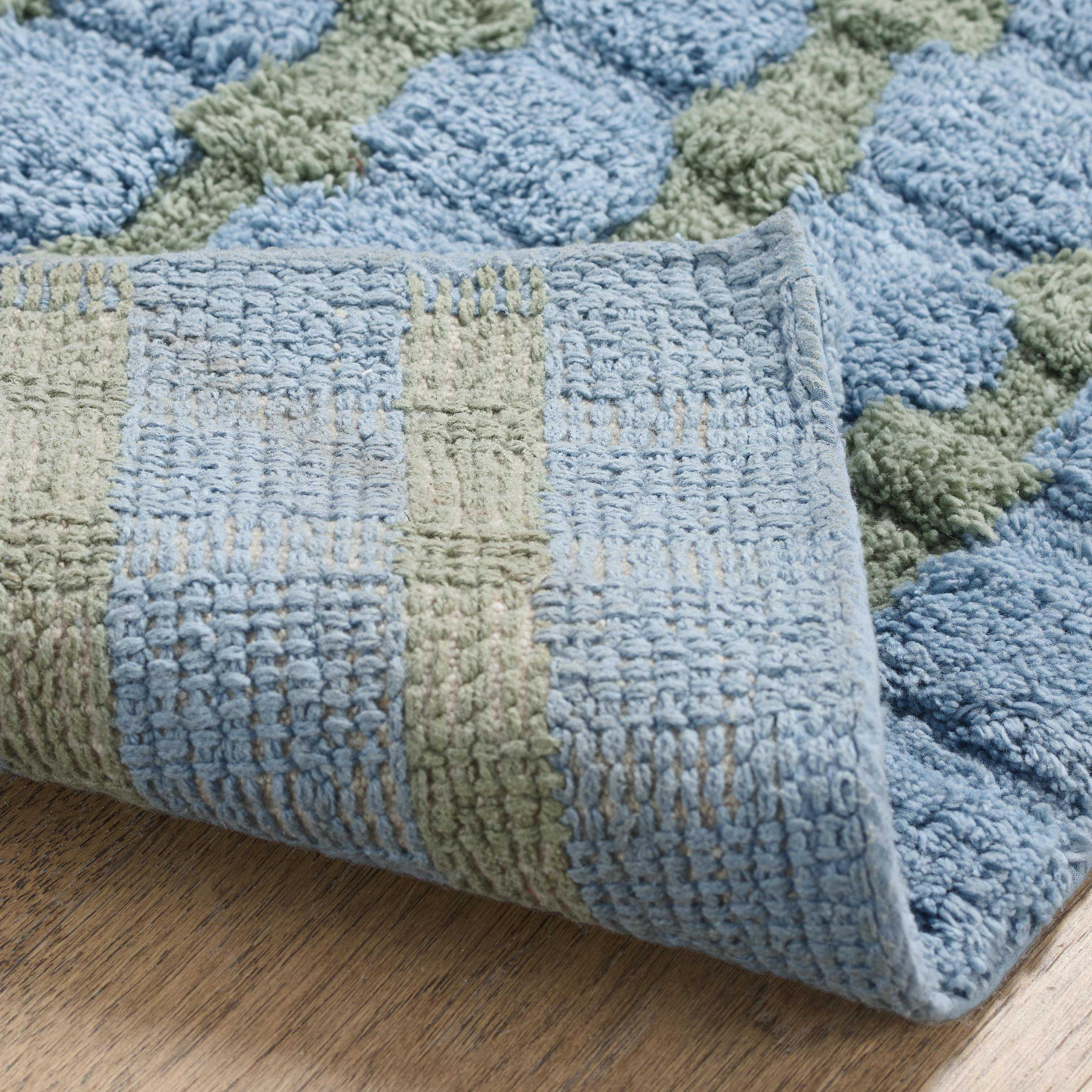 Martex Expression Sculpted Bath Rug, Sky Blue/Sage