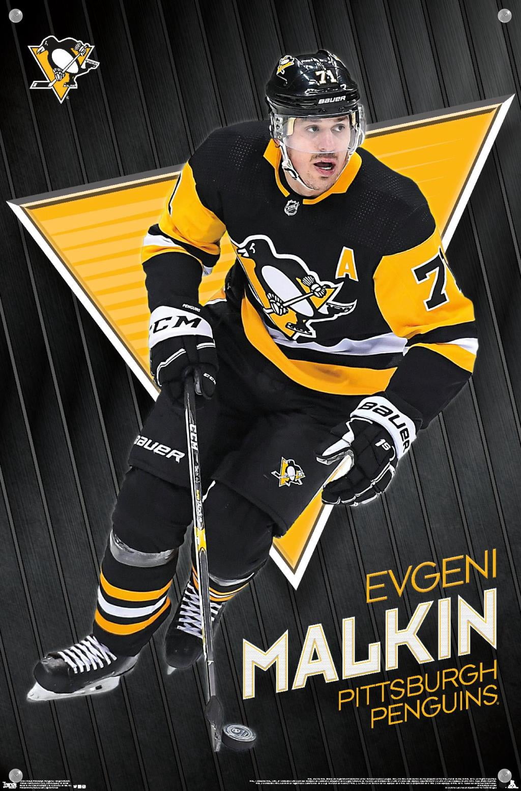 NHL Pittsburgh Penguins - Evgeni Malkin 19 Wall Poster with Pushpins, 14.725" x 22.375"