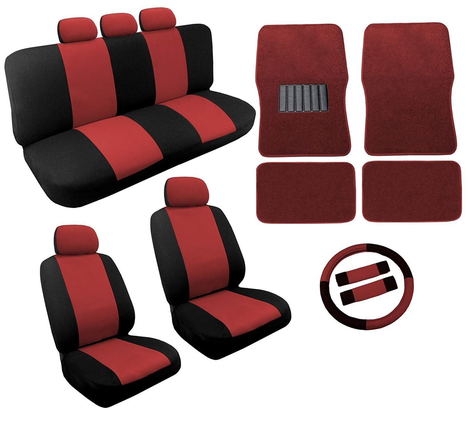 red and black seat covers walmart