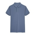 thumbnail image 4 of ZRBYWB Mens Shirts Mens Summer Cotton Fashion Poster Holiday Beach Lapel Solid Short Sleeve Shirt Mens Polo Shirts, 4 of 8