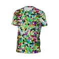 thumbnail image 6 of Wukai Colorful Tie Dye Stained Glass Print Men's Short-Sleeved Mesh T-Shirt,Quick-Dry Short Sleeve Workout T-Shirt-Large, 6 of 8