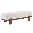 thumbnail image 3 of Christopher Knight Home 54.75" Modern Fabric Upholstered Bench with Rubberwood Legs, Beige, 3 of 10