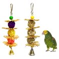 thumbnail image 1 of Flmtop Pet Bird Parrot Rattan Ball Bell Swing Hanging Climbing Cage Decor Bite Chew Toy Wood Color, 1 of 9