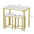 thumbnail image 3 of Giantex 3 Pieces Dining Table Set, Modern Bar Table Set w/2 Bar Stools, Counter Height Table Set for Living Room Restaurant, 3 of 5