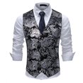 thumbnail image 1 of Chaleco formal Yunclos para hombre con estampado floral de cachemira y jacquard para bodas y fiestas, 1 of 5