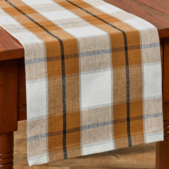 Park Designs Conley Orange Plaid Table Runner 13" x 36"