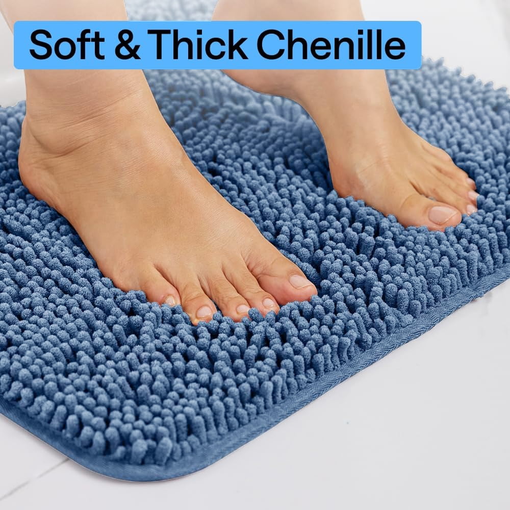 Bath Rug Mat, Thick Soft Absorbent Chenille, Quick Dry Microfiber Mats, Rubber Backing Washable Shower Floor Rugs, US Designed Bathroom Halloween Home Decor Accessories