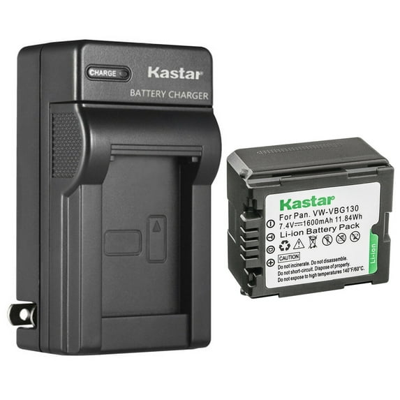 Kastar 1-Pack VW-VBG130 Battery and AC Wall Charger Replacement for Panasonic HDC-SX5, HDC-SX5EB-S, HDC-SX5EG-S, HDC-SX5GCS-S, HDC-SX5GK, HDC-TM10, HDC-TM10K, HDC-TM10S, HDC-TM15, HDC-TM20, HDC-TM20K