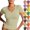 05# Light Green, variant on Womens Tops Short Sleeve Basic Tees Casual V Neck Slim Fitted T-Shirts Summer 2026 Trendy Fashion,Fluorescent Green 2XL