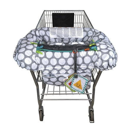 UPC: 0769662734790 | Boppy Preferred Shopping Cart and High Chair Cover with Storage Pouch Gray Jumbo Dots with Changeable SlideLine Toy Plush Minky Seat 2-point Safety Belt Wipeable and Machine Washable 6-48 months