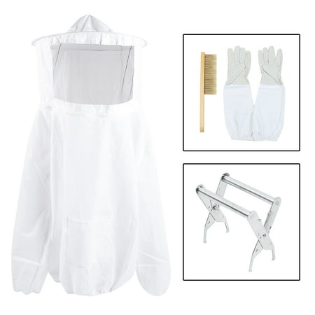

2024 4Pcs/Set Beekeeper Equipment Tool Kit Beekeeping Jacket Suit Brush Bee Frame Clip Gloves