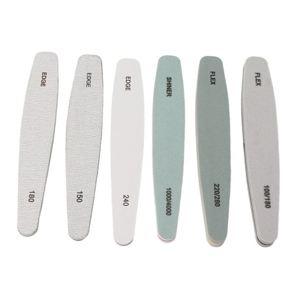Nail File, Manicure Polishing Curved Nail Buffer File Tool Reusable For Salon