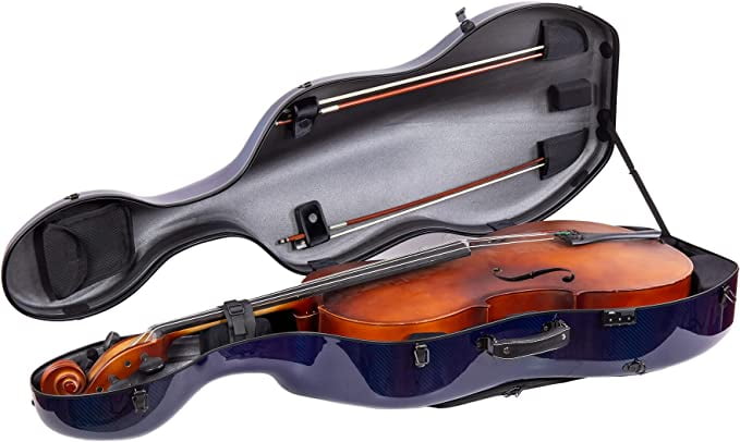 Crossrock 100% Carbon Fiber Case fits 4/4 Full-Size Cello, 7 Lb Lightweight