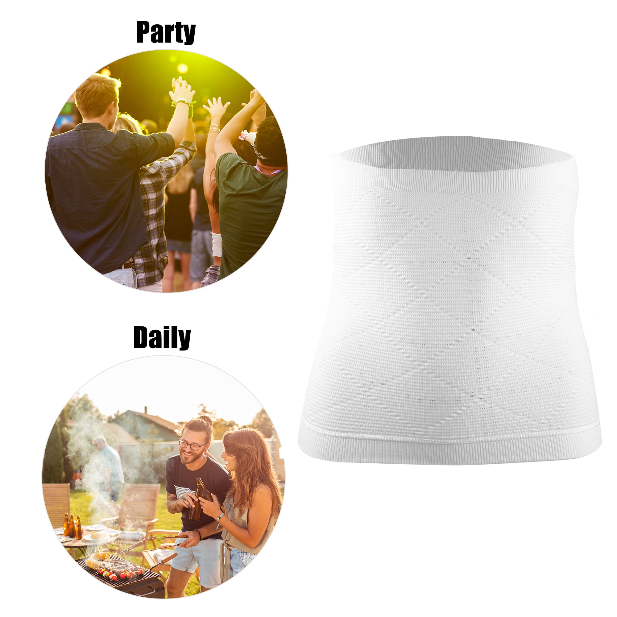 Unique Bargains Men's Abdominal Slim Belt Waist Tummy Control Belt White XXL Size
