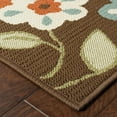 thumbnail image 5 of 6' X 9' Brown Floral Stain Resistant Indoor Outdoor Area Rug, 5 of 6