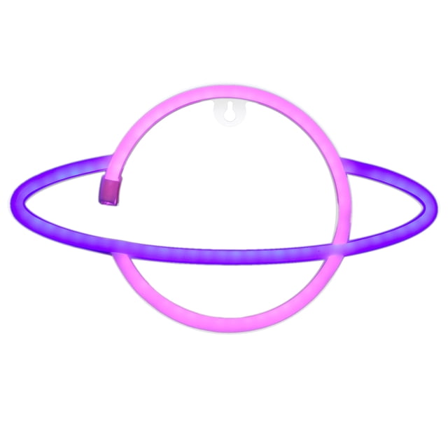 Lámpara de neón Planet, letrero LED de neón para dormitorio, habitación infantil, sala de estar, decoración, USB, batería, luz rosa, luz azul.