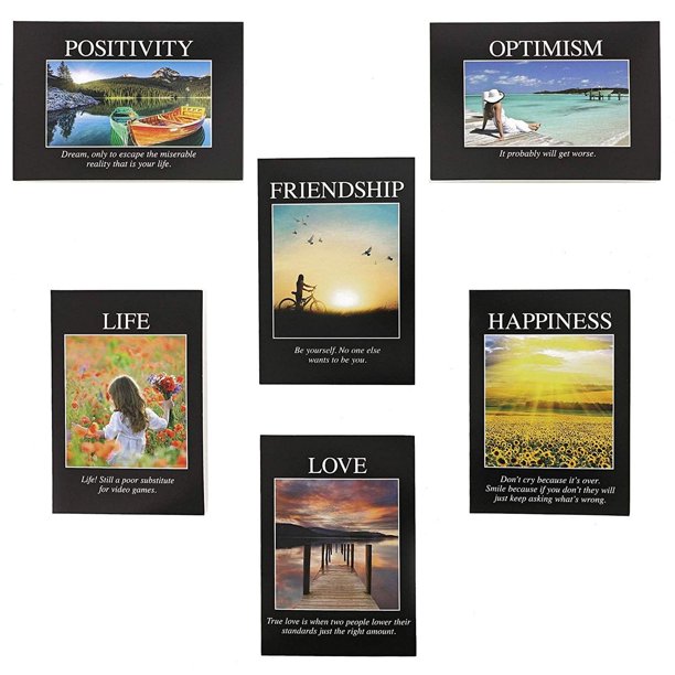 36Pack Motivational Greeting Cards with Envelopes in 6 Designs, Love Happiness Friendship