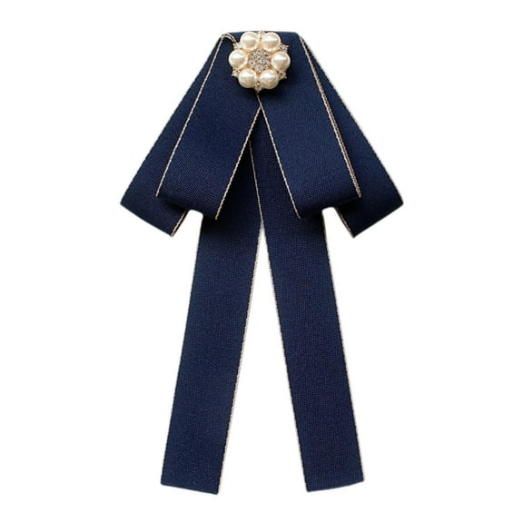 Segolike Bow Tie for Women Neck Tie Brooch Pin Collar Pin Decoration Ribbon Tie Pre Tied Bowtie for Costume Accessories School Holiday Blue