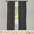 thumbnail image 2 of Ambesonne Ethnic 4-Panel Curtains, Bohemian Square Formations, 56"x63", Dark Taupe and Multicolor, 2 of 4