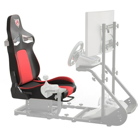 JERFIT Red and Black Racing Simulator Cockpit Seat, Bucket Style with Comfort Foam