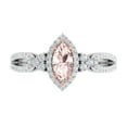 thumbnail image 3 of 3/4 Carat White Natural Diamond and Marquise Shaped Morganite Color Stone Engagement Ring in 14K White Gold (Ring Size 10.5) (SI1-SI2 Clarity), 3 of 5