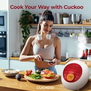 CUCKOO Micom Rice Cooker 3 Cup Uncooked / 6 Cup Cooked, Korean Fuzzy Logic Rice Cooker Small with Delay Timer & Keep Warm Setting, Versatile Food Steamer with Non-Stick Inner Pot, Red (CR-0351F)