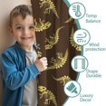 thumbnail image 3 of Blackout Kids Curtains,Brown Cartoon Dinosaurs Skeletons Pattern Childrens Insulated Curtains Set Of 2,Bedroom Essentials,Toddler Room Decor 52"x84", 3 of 5