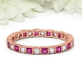 thumbnail image 3 of HeartsAndYou 2ct Natural Ruby Diamond Wedding Band Full Eternity Milgrain 14k SOLID Rose Gold, 3 of 9