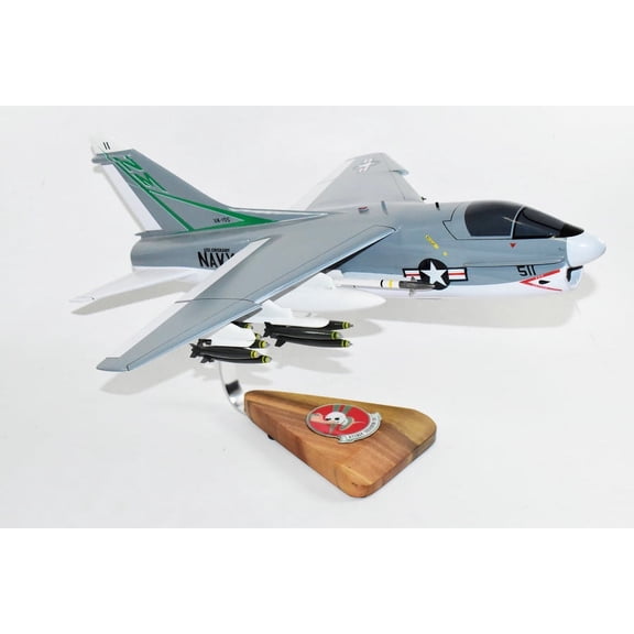 VA-155 Silver Foxes A-7B Corsair II Model, LTV, 1/31 Mahogany Scale Model, Navy