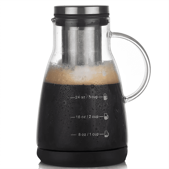960ml Dual-Use Cold Brew Coffee & Tea Maker, Espresso Ice Drip Glass Pot with Filter,Glass for Home Use