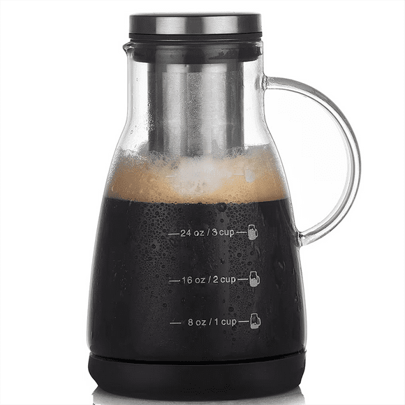 960ml Dual-Use Cold Brew Coffee & Tea Maker, Espresso Ice Drip Glass Pot with Filter,Glass Pot for Home Use