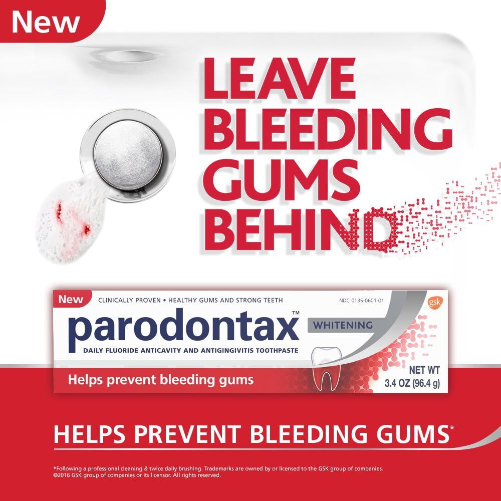 Parodontax Whitening Toothpaste for Bleeding Gums, 3.4 Ounce Pack of 6