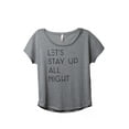 thumbnail image 1 of Thread Tank Lets Stay Up All Night Women's Relaxed Slouchy Dolman T-Shirt Tee Heather Grey Small, 1 of 4