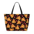 thumbnail image 2 of Disketp Cartoon Pizza Large Capacity Beach Bag, Waterproof Sandproof Beach Swim Pool Bag Tote Bag for Women, 2 of 7