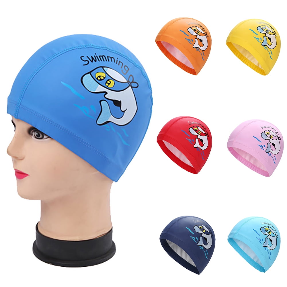 Details about   Waterproof Silicone Swimming Cap for Kids Elastic Fabric swimming equipment 