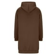 thumbnail image 5 of Quealent Long Hoodies for Women 2025 Full Zipper Plain Hoodie Dress with Pockets Cardigan Hooded Sweatshirt Women Jacket Coat Coffee for Size XXL, 5 of 9