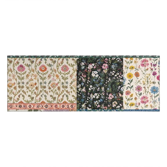 Boho Kitchen Mat Non-Slip Rubber Backing Absorbent Washable Floor Rug