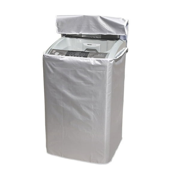 Waterproof Washing Machine Cover – Top-Loading Washer & Dryer Protector, Dustproof, Sunproof, Scratch-Resistant, Silver (M:58x60x90cm)