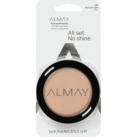 Almay Pressed Powder All Set No Shine, My Best Light [100] 0.20 oz (Pack of