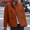 thumbnail image 2 of Women's Vintage Brown Tweed Jacket Coats Blazers, Solid Color Winter Warm Outerwear, Casual Daily Wear Work Office Travel Fashion Essential Gift for Women | Aestivo,Yellow L, 2 of 9