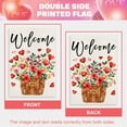 thumbnail image 5 of Welcome Valentines Day House Flag 28x40 Inch Double Sided Floral Love Hearts Large Burlap for Outside Rustic Anniversary Wedding Holiday Yard Decoration, 5 of 6