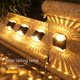 thumbnail image 1 of Lámpara de pared con luz y sombra solar de 4 LED, luz de noche para decoración de patio y jardín al aire libre, luz de arriba y abajo a prueba de agua, 1 of 3