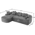 thumbnail image 2 of BISHE 99" Oversized L-Shaped Sectional Sofa with Chaise, 3 Seater Boucle Cloud Couch, Modular Sleeper Sofa for Living Room, Plush Deep Seat Sponge Couch, Left-Hand Facing, Grey, 2 of 9