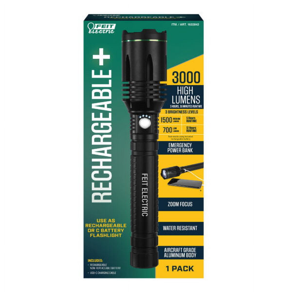 Feit Electric FLR3000/FLEX/RP LED 3000 Lumens Flashlight