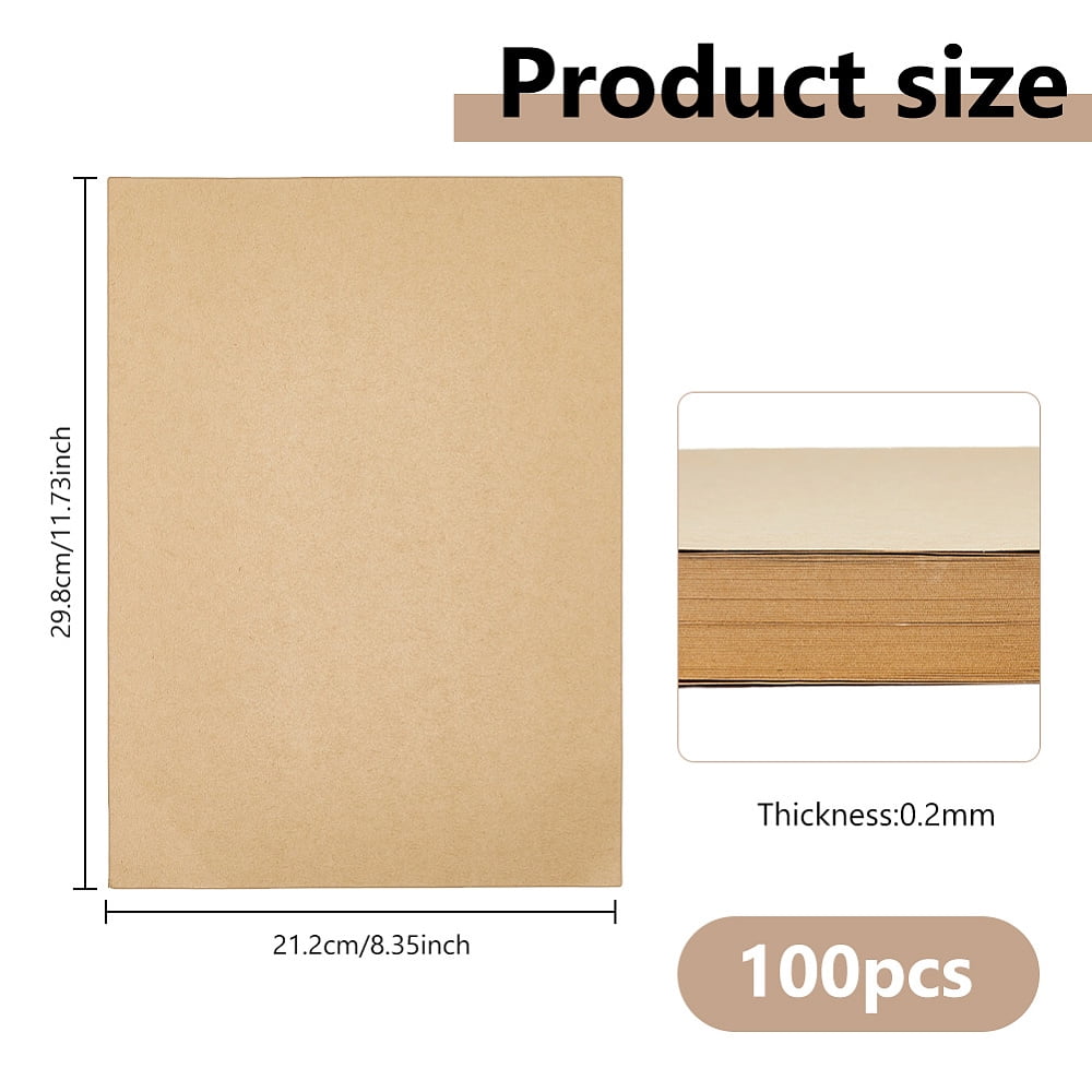 100 Sheets A4 Blank Craft Paper Printing Paper Rectangle Wheat 298x212x0.2mm for making