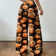 thumbnail image 5 of Hearthz Flannel Pants for Women Boo Ghost Pumpkin Graphic Flannel Fuzzy Pajama Pants Drawstring Elastic Waist Wide Leg Women Pajama Pants, 5 of 5