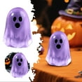 thumbnail image 2 of SIguan,1 PCS Halloween Glow in The Dark Mini Figures Cute Resin Luminous Statue Decoration for Hallowween Decor Gift Purple 0.59*0.75'', 2 of 5